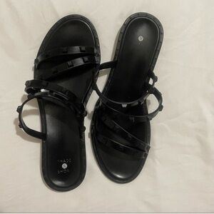 Shade & Shore Black Sandals Casual Summer Footwear